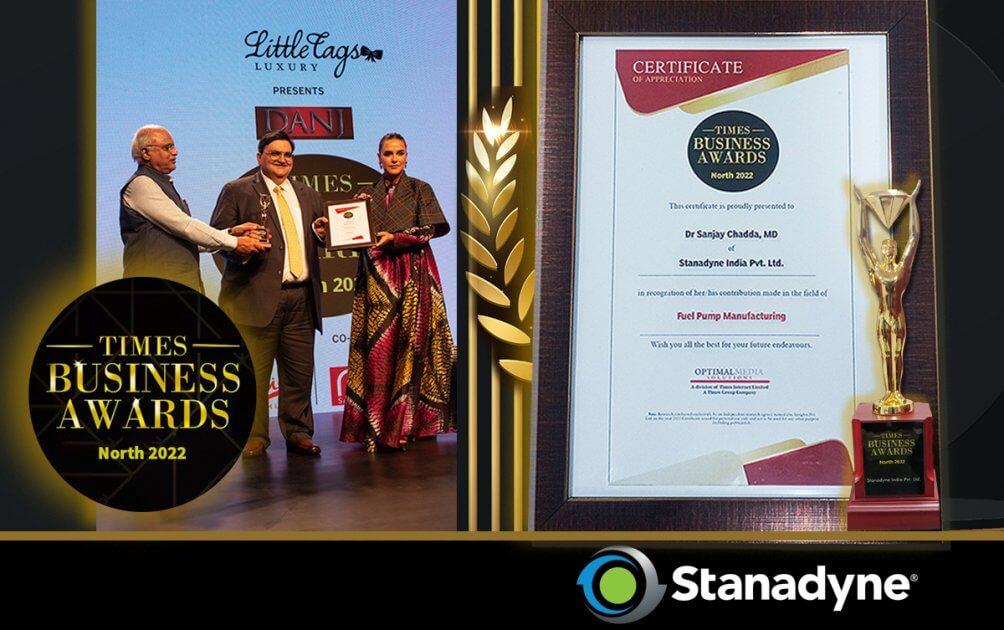 Stanadyne India Presented with a 2022 Times Business Award Stanadyne